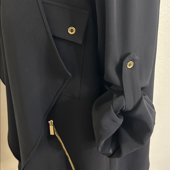 Calvin Klein Black Jacket w/ Gold Accents Medium -see description & measurements - Picture 3 of 4